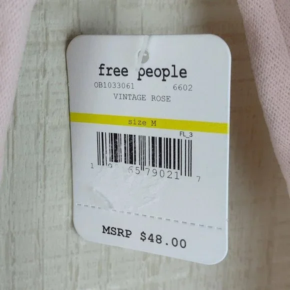 Free People Intimately Mesh Turtleneck Top Vintage Rose Pink New - Picture 3 of 5